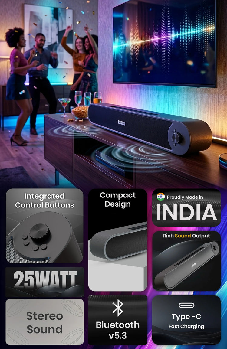 25W Sound bar with woofer