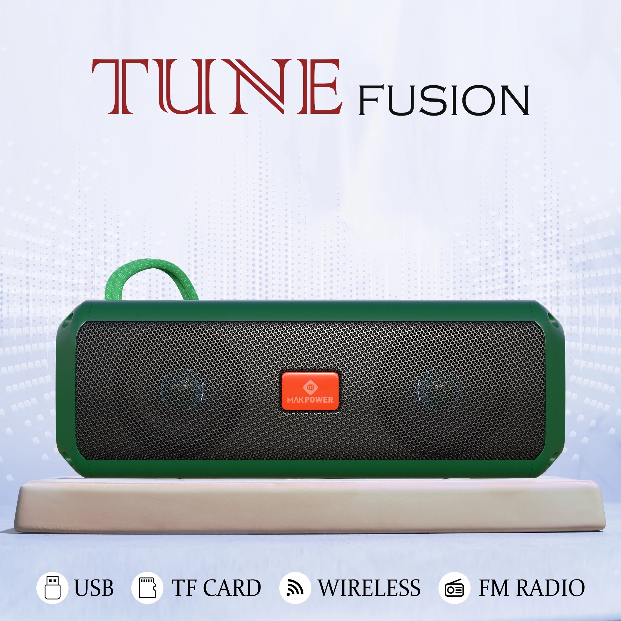 Buy MakPower Tune Fusion 20W Bluetooth Portable Speaker with wide comaptibility_green