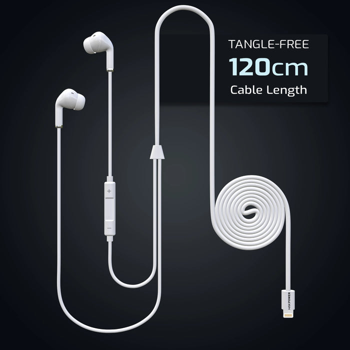 120cm Tangle Free Wired Earphone for Apple iPhone 14 Pro Max