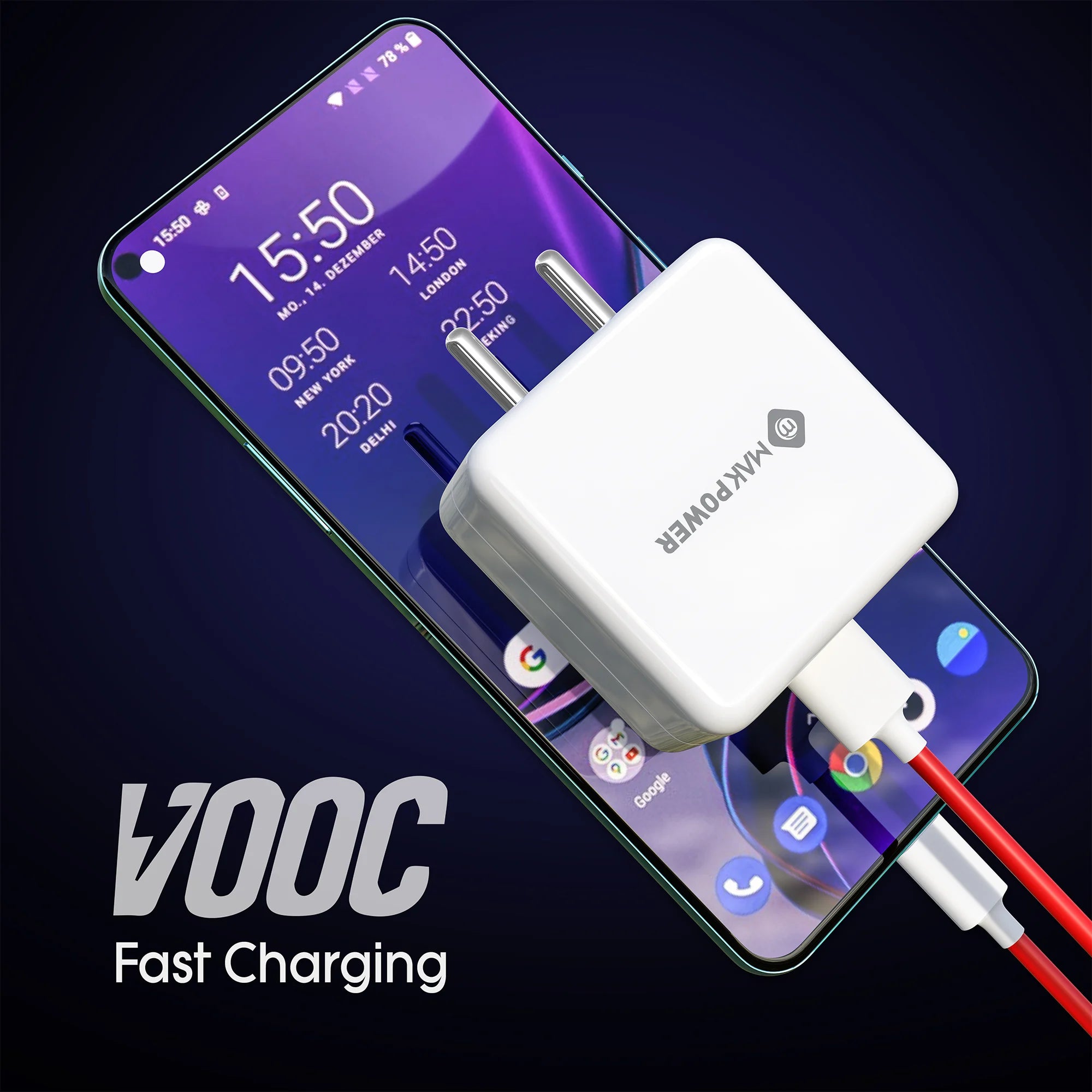 MAK POWER 45W VOOC Charger for Realme