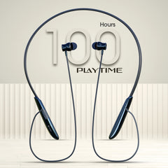 MakPower Bass Demon Neckband Earphones_blue with 100 Hours Playtime