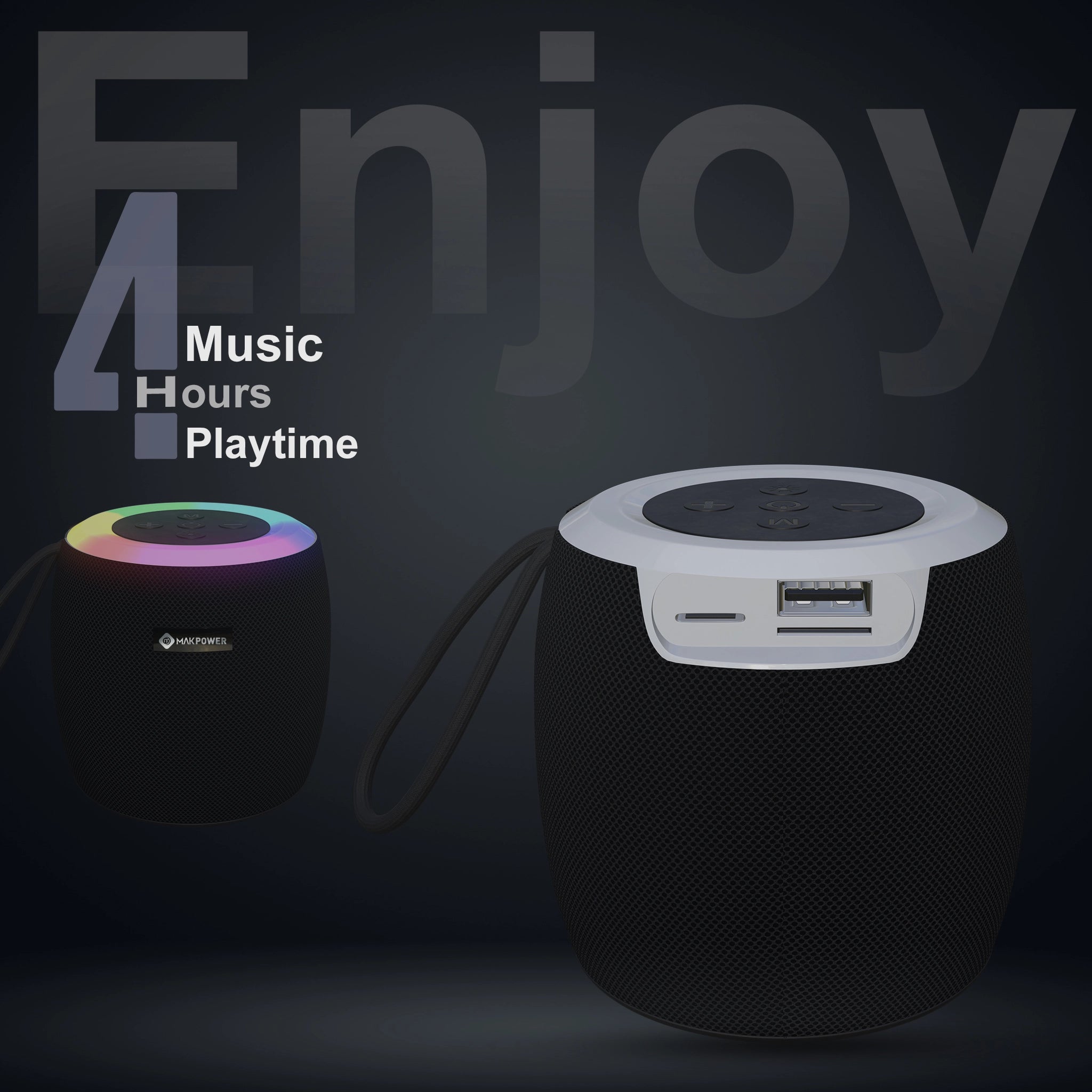 MakPower Ministar Mini Bluetooth Speaker black with 4 hours Playtime