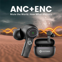 Mak Power BUDS-NXT Wireless Earbuds 114 Black  with ANC+ENC