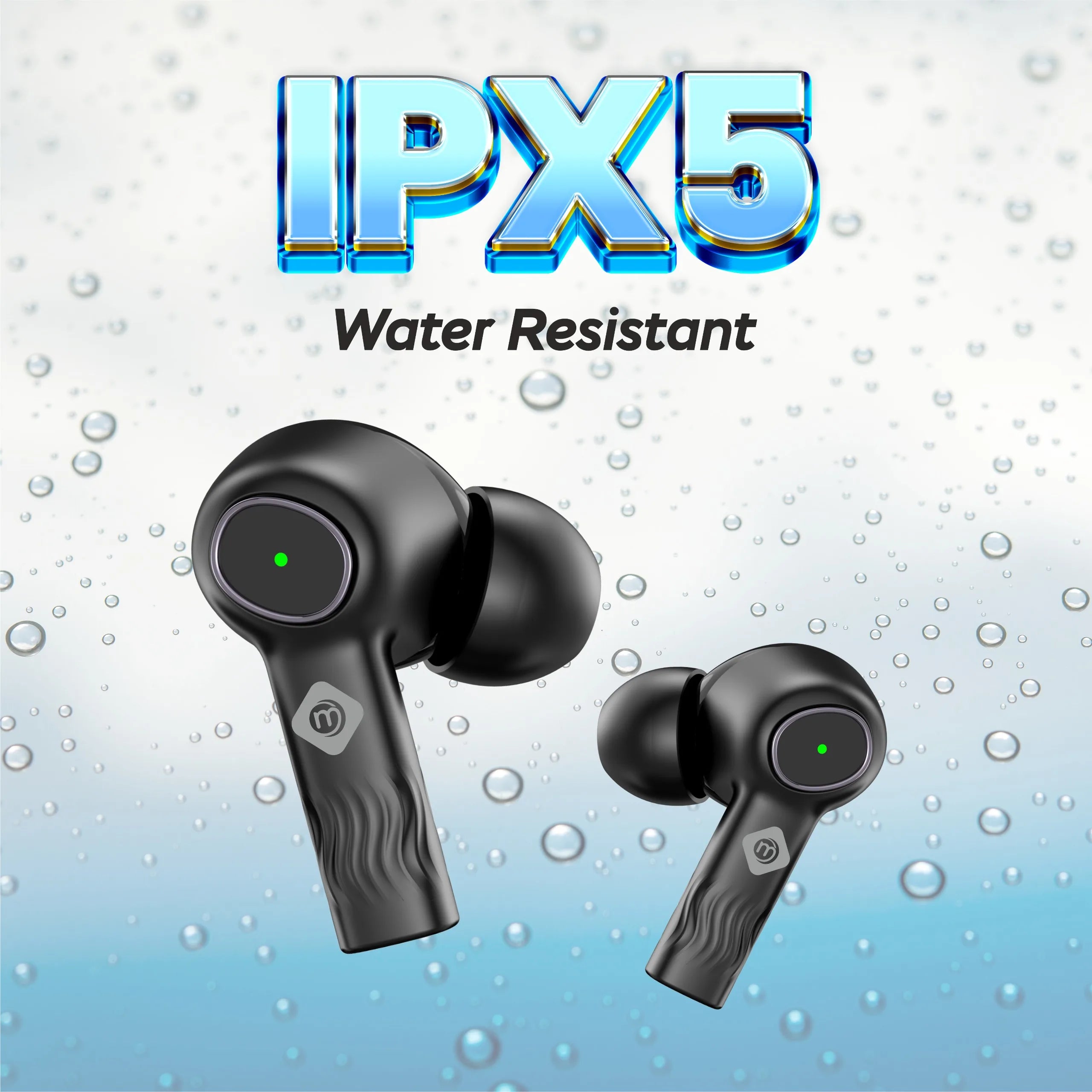 Mak Power BUDS-NXT Wireless Earbuds 114 Black  with IPX5 water resistant
