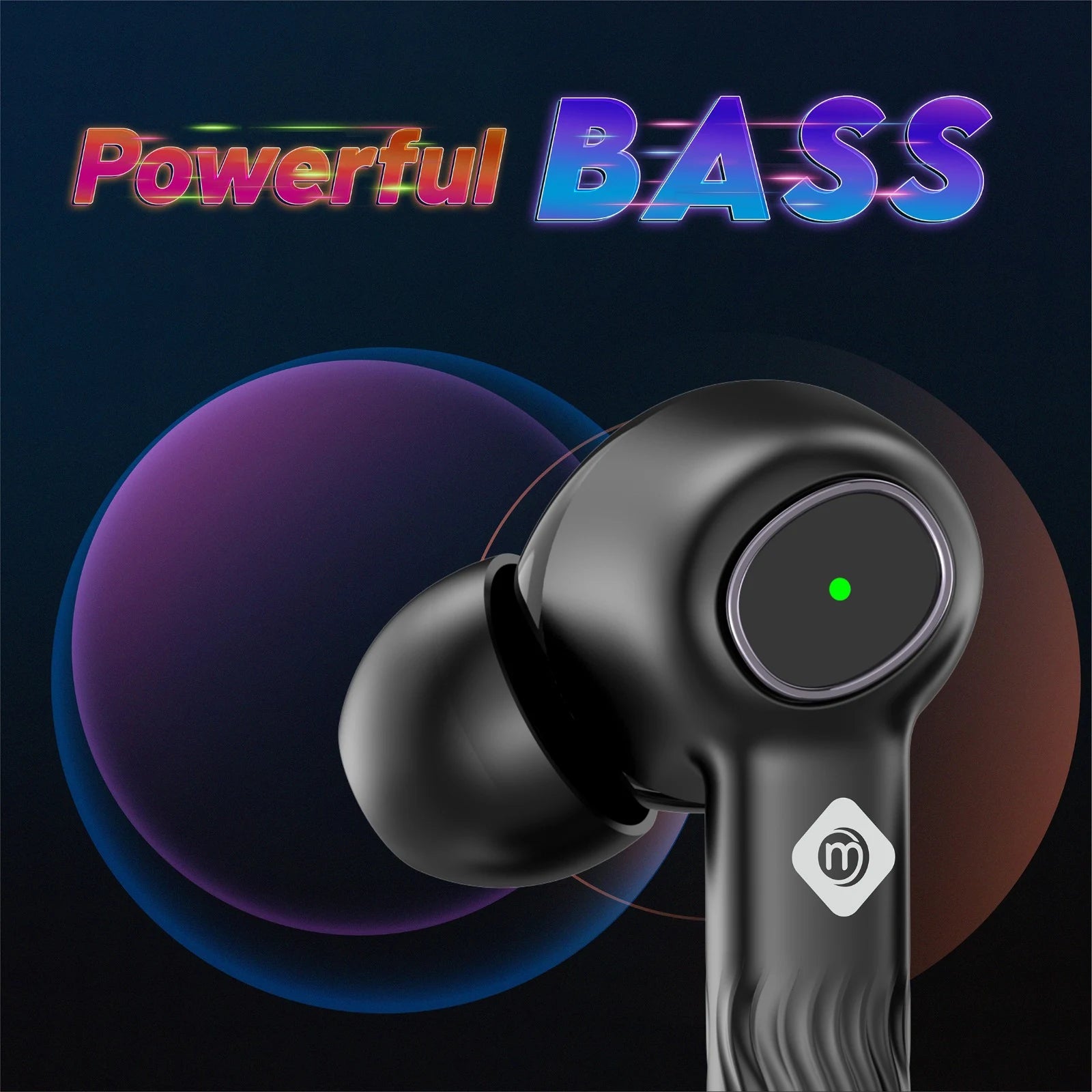 Mak Power BUDS-NXT Wireless Earbuds 114 Black with Powerful Bass