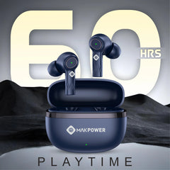 Mak Power BUDS-NXT Wireless Earbuds 114 Blue with 60 Hours Playtime