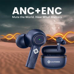 Mak Power BUDS-NXT Wireless Earbuds 114 Blue  with ANC+ENC