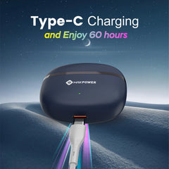 Mak Power BUDS-NXT Wireless Earbuds 114 Blue with Type-C fast Charge