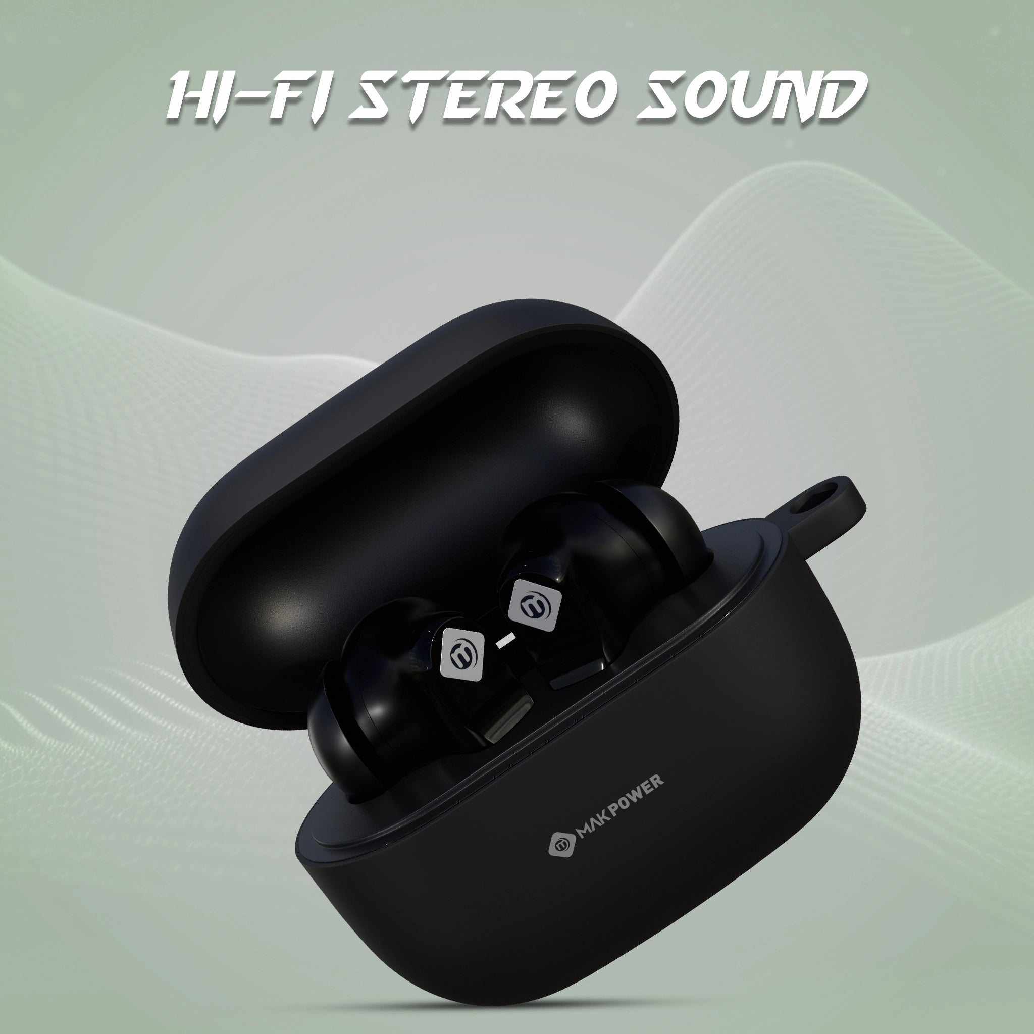 Budget-friendly TWS Earbuds MakPower_Music_Gear_25_Black with Hi-Fi Stereo Sound