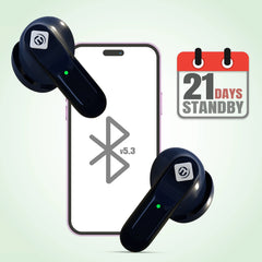 Budget-friendly TWS Earbuds MakPower_Music_Gear_25_blue with Fast Pair & 21 days Standby