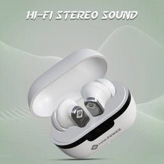 Budget-friendly TWS Earbuds MakPower_Music_Gear_25_White with Hi-Fi Stereo Sound