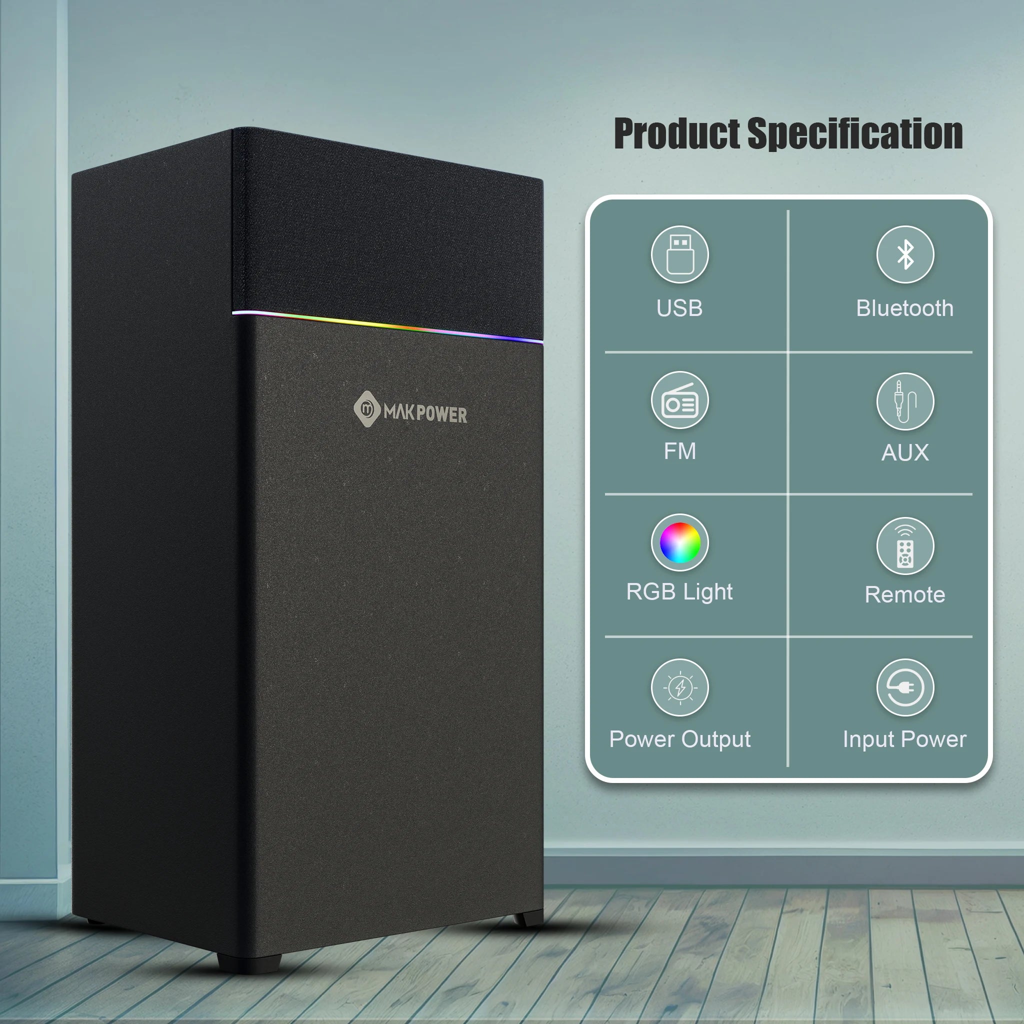 80W Tower Speaker 