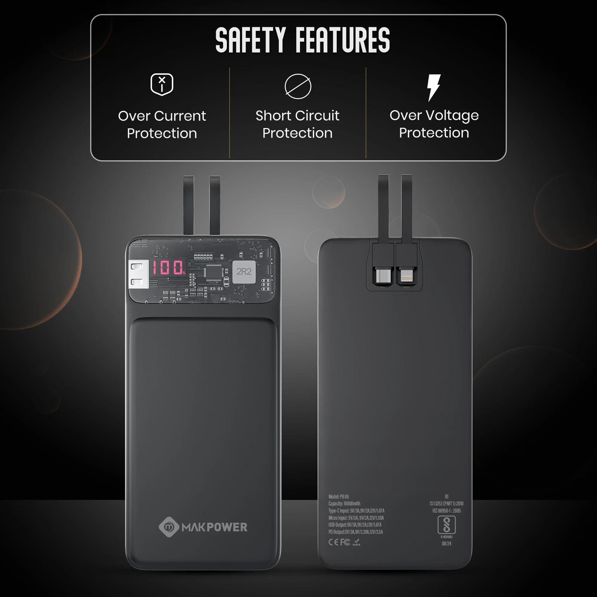MAK POWER Power Banks Safety Features