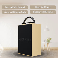 Portable Wooden Bluetooth Speaker – Clear Sound, Elegant Look