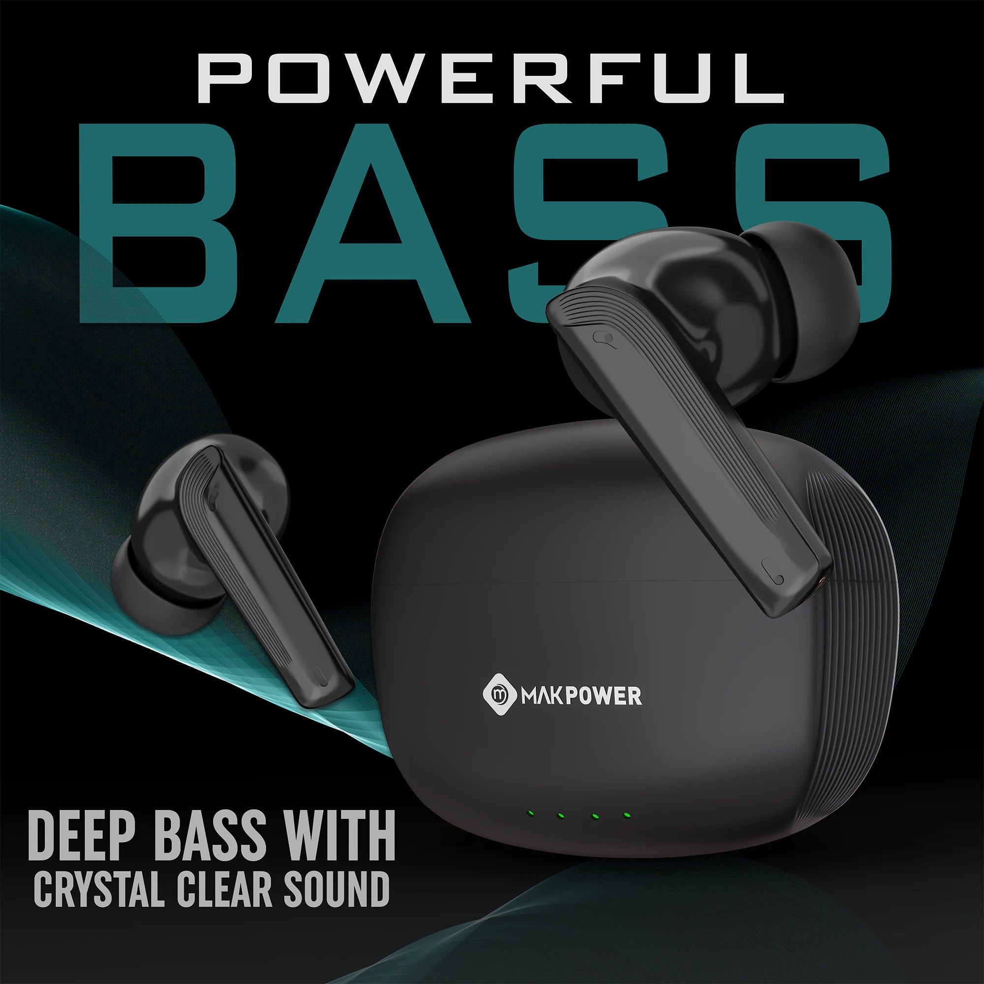 wireless earbuds MAK POWER Storm 50H battery