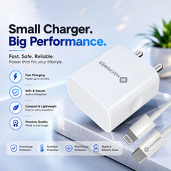 MAK POWER Fast X iPhone Charger with lightning cable