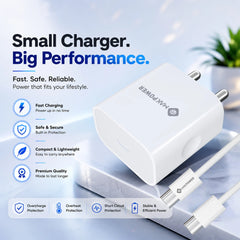 MAK POWER Fast X iPhone Charger with type c cable