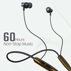 wireless earphones_MakPower Magnet 257_Black with _60 Hours NON-Stop Music